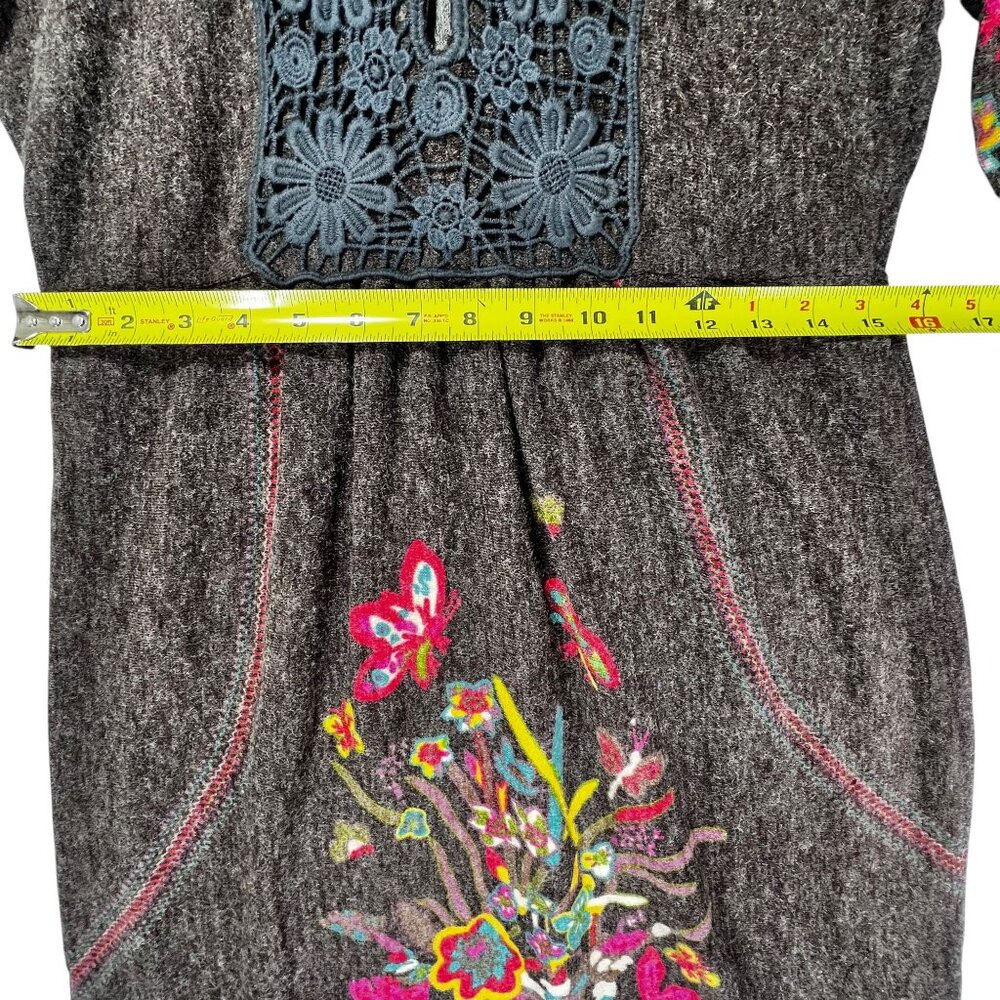 Aryeh NWT Dress Floral Butterfly Design Brown Womens M Boho Cottage Core LS - Picture 16 of 16